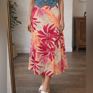 Jaclyn Smith Linen Tropical Maxi Skirt